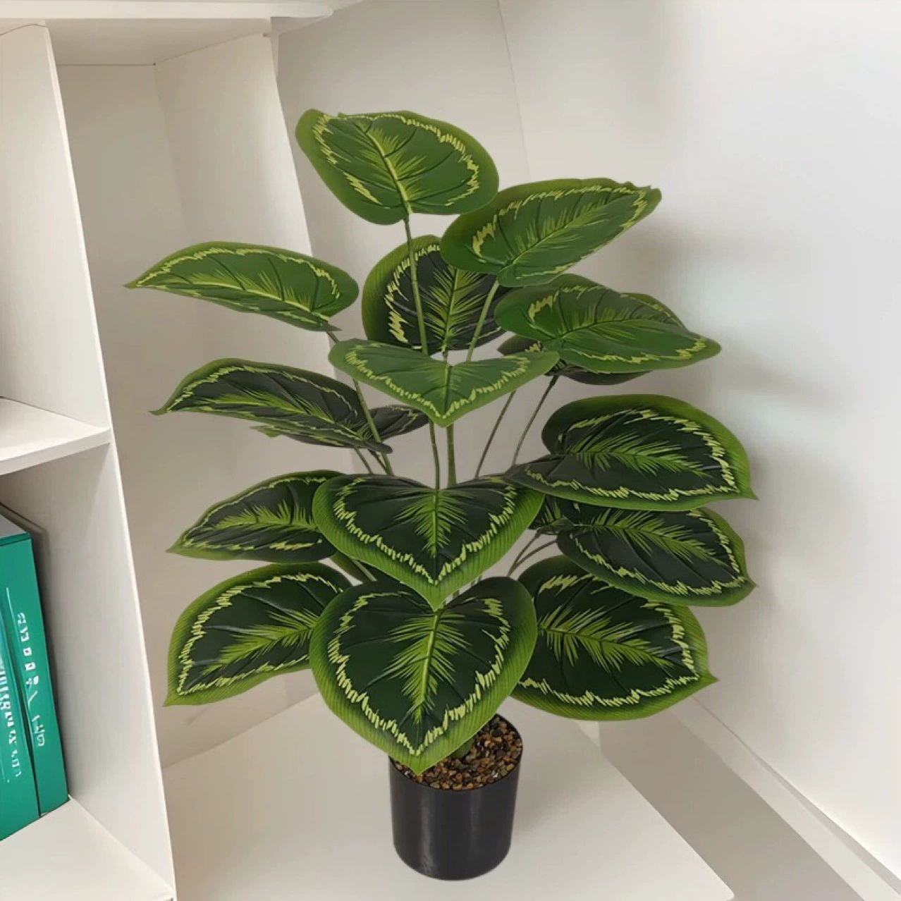 Тропические 18-листные листья таро, большие листья, листья хвоста феникса, листья черепахи, капающий гуаньинь, имитация зеленого растения бонсай, гость на открытом воздухе