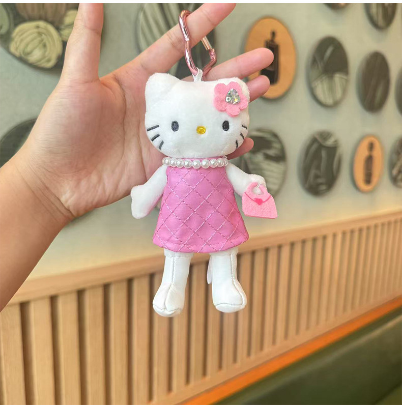 漫画アニメサンリオコーデュロイカーリーフリース KT 猫キーホルダーペンダント人形女の子バックパックペンダント|undefined