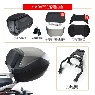 XADV750 Special Motorcycle Tail: Motorcycle trunk - trunk-set-a-metallic-gray