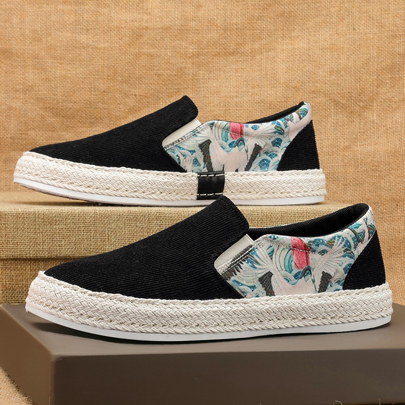 Zapatillas de deporte zapatos de tela para hombre primavera y verano 2025 nuevos zapatos para hombre tendencia casual de un pie zapatos de guisantes perezosos para hombre