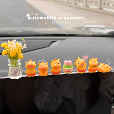 Decoration, Electric Vehicle Accessory — Car ornaments - yellow-jasminetulip-6-little-capybaras-lulu-free-stickers