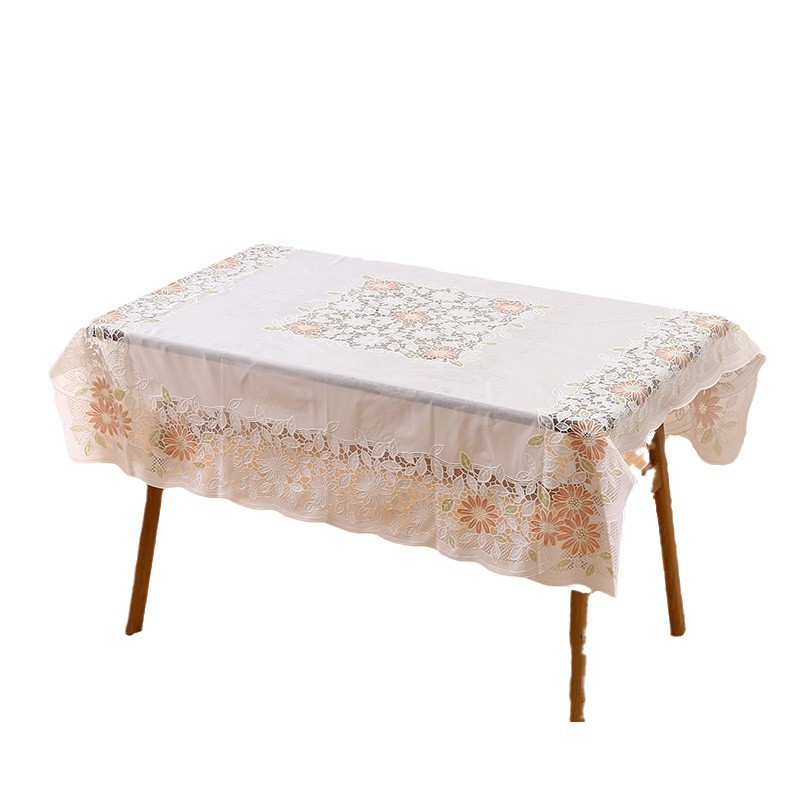 Impresión de atmósfera simple hueco tela de mesa rectangular impermeable a prueba de aceite sin lavado a prueba de quemaduras mesa de té mesa de comedor tela de mesa mahjong