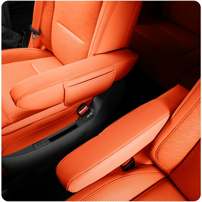 Suitable for Lynk & Co 900 Supplies Rear Armrest Anti-Wear Cover Car Second Row Handle Protective Cover with Mobile Phone Storage Bag (Other Automotive Interior Supplies) - lk900-second-row-armrest-protective-cover-with-mobile-phone-pocket-chixia-orange-one-pair