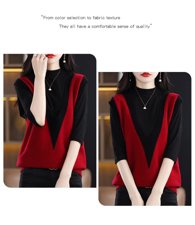 A5751 1530K ÁO LEN NỮ QINTDCA ÁO LEN MÙA XUÂN THU ĐÔNG CỔ CHỮ V THỜI TRANG NỮ G04 SẢN PHẨM MỚI