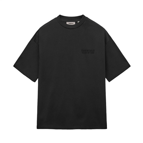 Men's and Women's ZONE24 Short-Sleeved Thick Fleece Double-Row Trendy Brand Chest ESSENTIALS T-Shirt—Small Double Thread