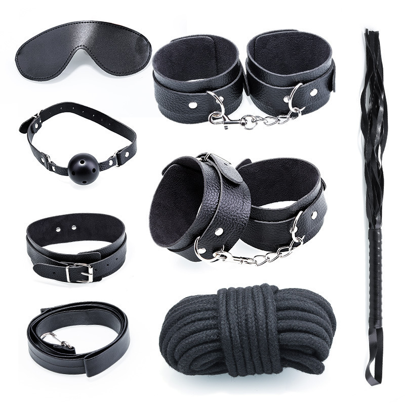 Mackerel bondage leather plush seven-piece set of 7 suit husband and wife passion sex toys SM supplies alternative 36/box Mackerel bondage leather plush seven-piece set of 7 suit husband and wife passion sex toys SM supplies alternative 36/box