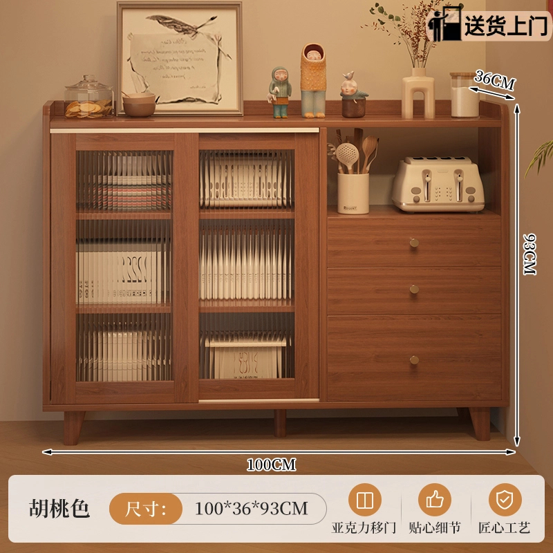 Armario de comedor contra la pared armario de almacenamiento integrado armario de almacenamiento de cocina doméstica armario de té de madera maciza armario de salón