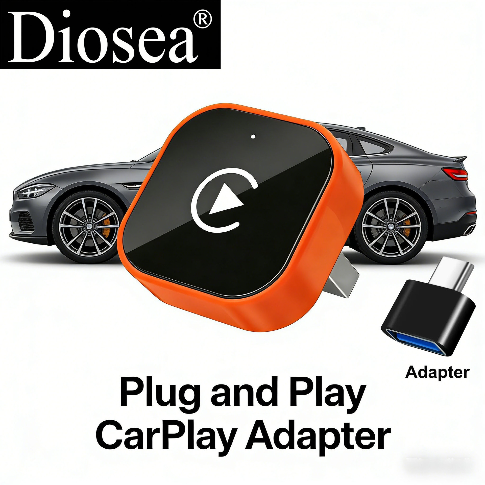 Wireless CarPlay adapter supports iPhone and Android wireless Android Auto Apple orange conversion box
