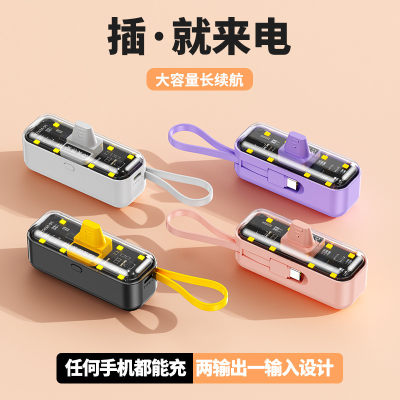 新しいパンクメカ透明かわいいペット内蔵ケーブルカプセル電源銀行クロスボーダーミニポータブルギフトモバイル電源|undefined