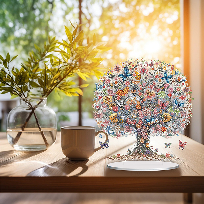 Transfronterizos nuevos dibujos de diamantes DIY hechos a mano perforación de árboles de cuatro estaciones 5D pintura de decoración de dormitorio certificación internacional