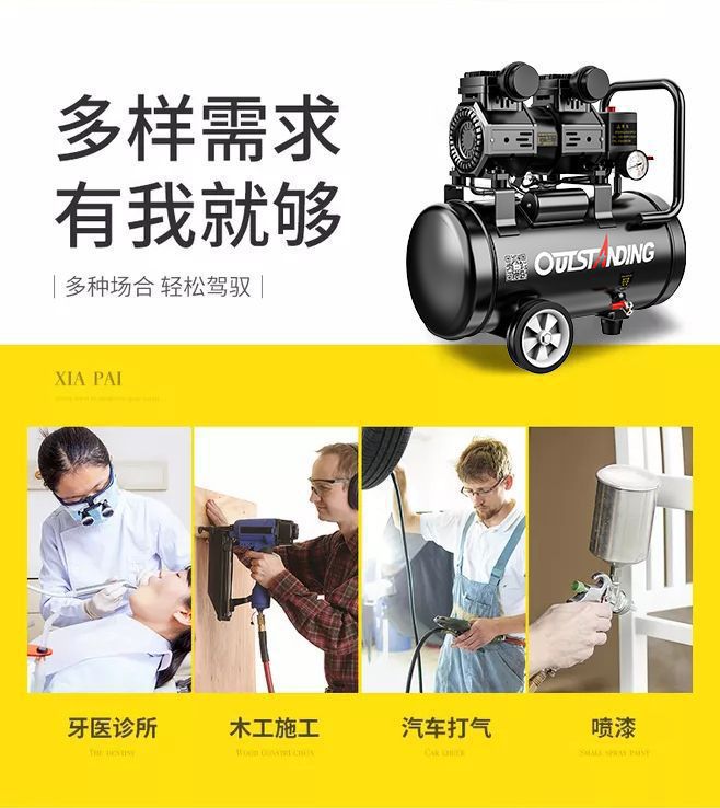 Silent Air Pump Air Compressor Small High-Pressure Air Compressor Woodworking Spray Paint 220V Dental Air Pump Manufacturer