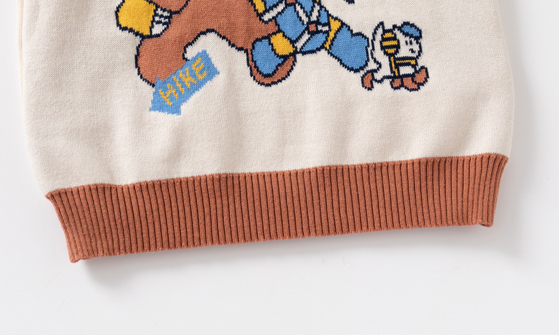 Autumn new mountain style clothing, boys' double-layer cotton thread, teddy bear vacation pullover sweater, children's_voghion.com