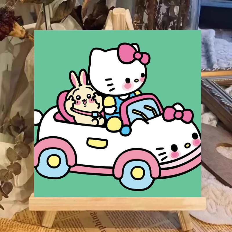 子猫デジタル油絵 diy 着色かわいい漫画動物手作り子供のシンプルな油絵装飾卸売|undefined