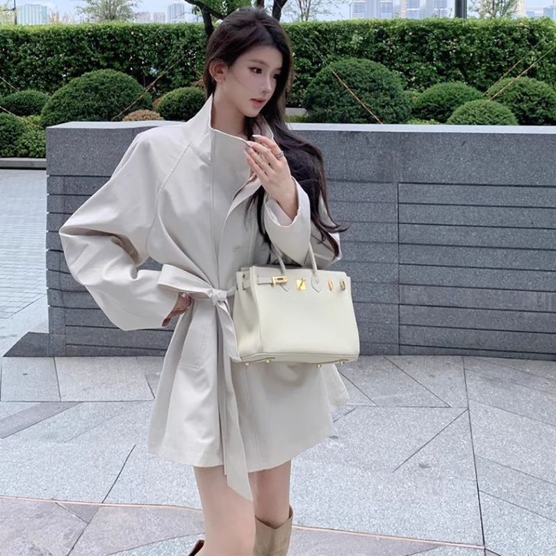 春秋中长款气质英伦风衣女时髦小个子感西装外套潮|undefined