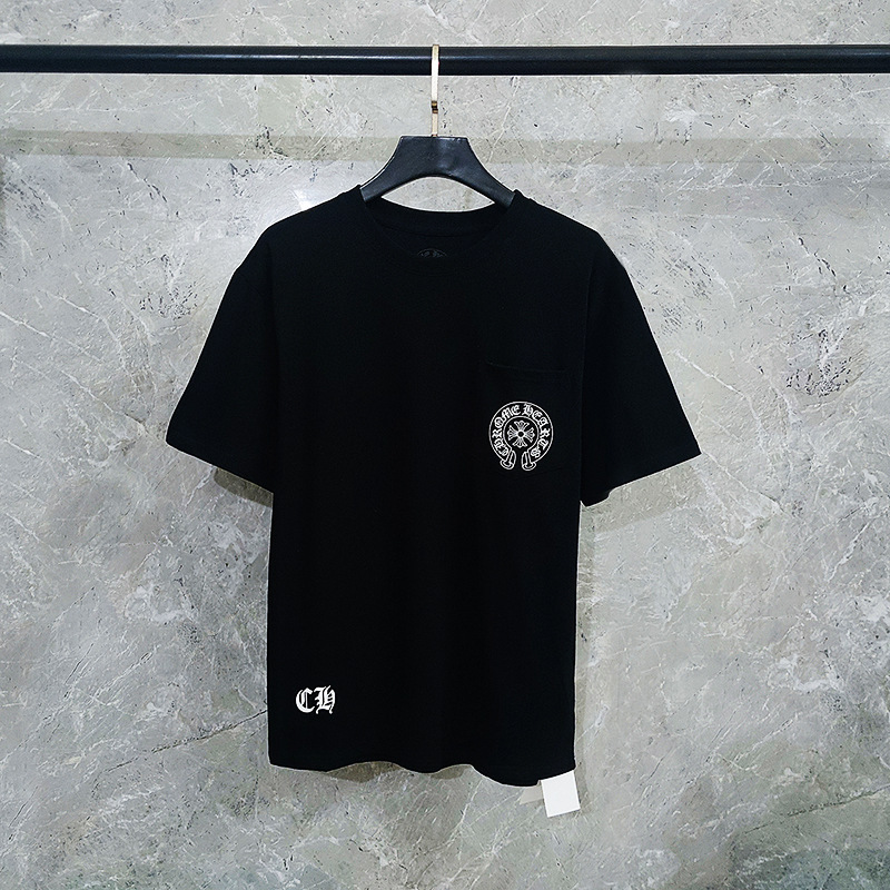 高バージョン クロームハーツ 春夏新作 クロームハーツ クラシック ビッグホースシュークロスフラワー オーラー半袖Tシャツ|undefined