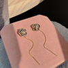 Black mountain tea, retro earrings from pearl, silver needle, Chanel style, french style, silver 925 sample