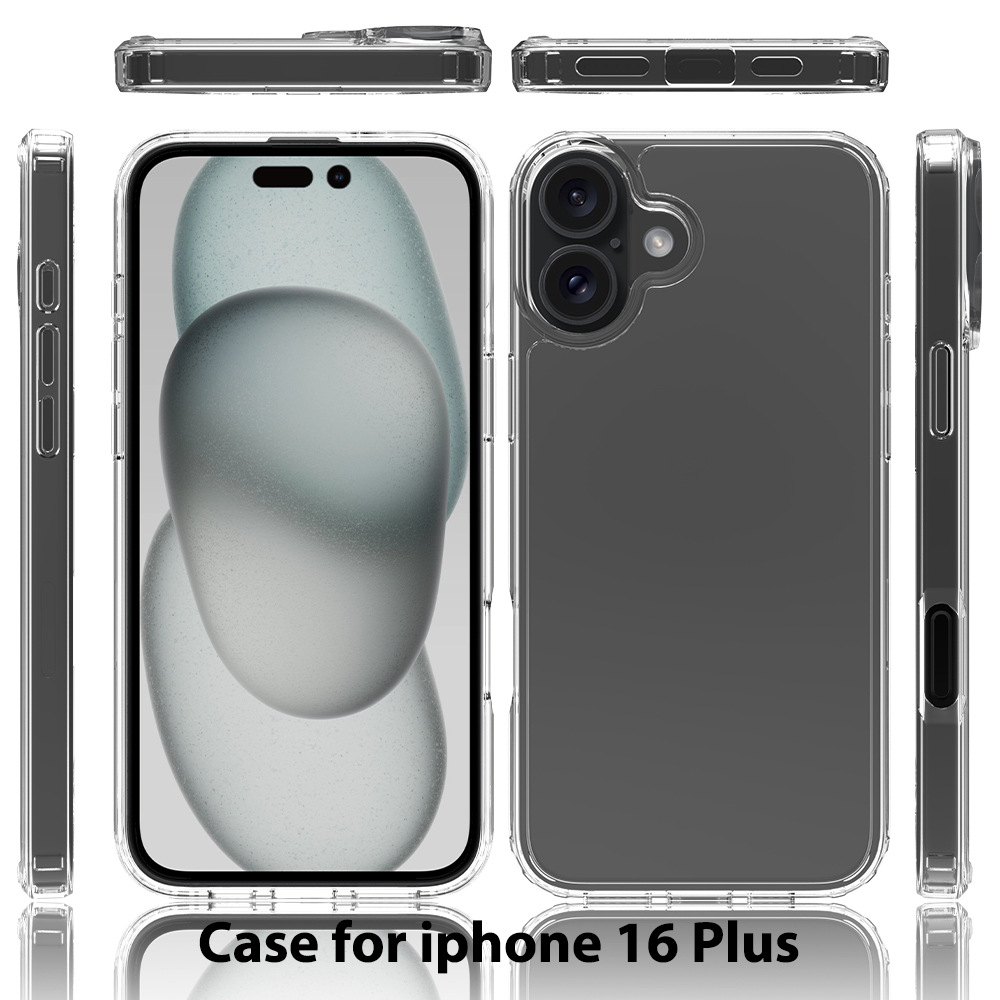 Aplicable en stock para iPhone16 plus caja acrílica transparente 2 en 1 1.5mm conjunto de cerveza todo incluido fábrica de caídas