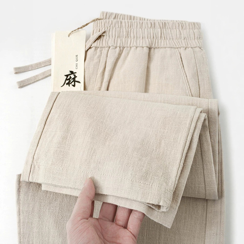 High-End Linen and Ramie Pants for Men, Cotton and Linen Trousers, Summer Thin Loose Large Size Straight-Leg Pants, Men's Casual Pants High-End Linen and Ramie Pants for Men, Cotton and Linen Trousers, Summer Thin Loose Large Size Straight-Leg Pants, Men's Casual Pants