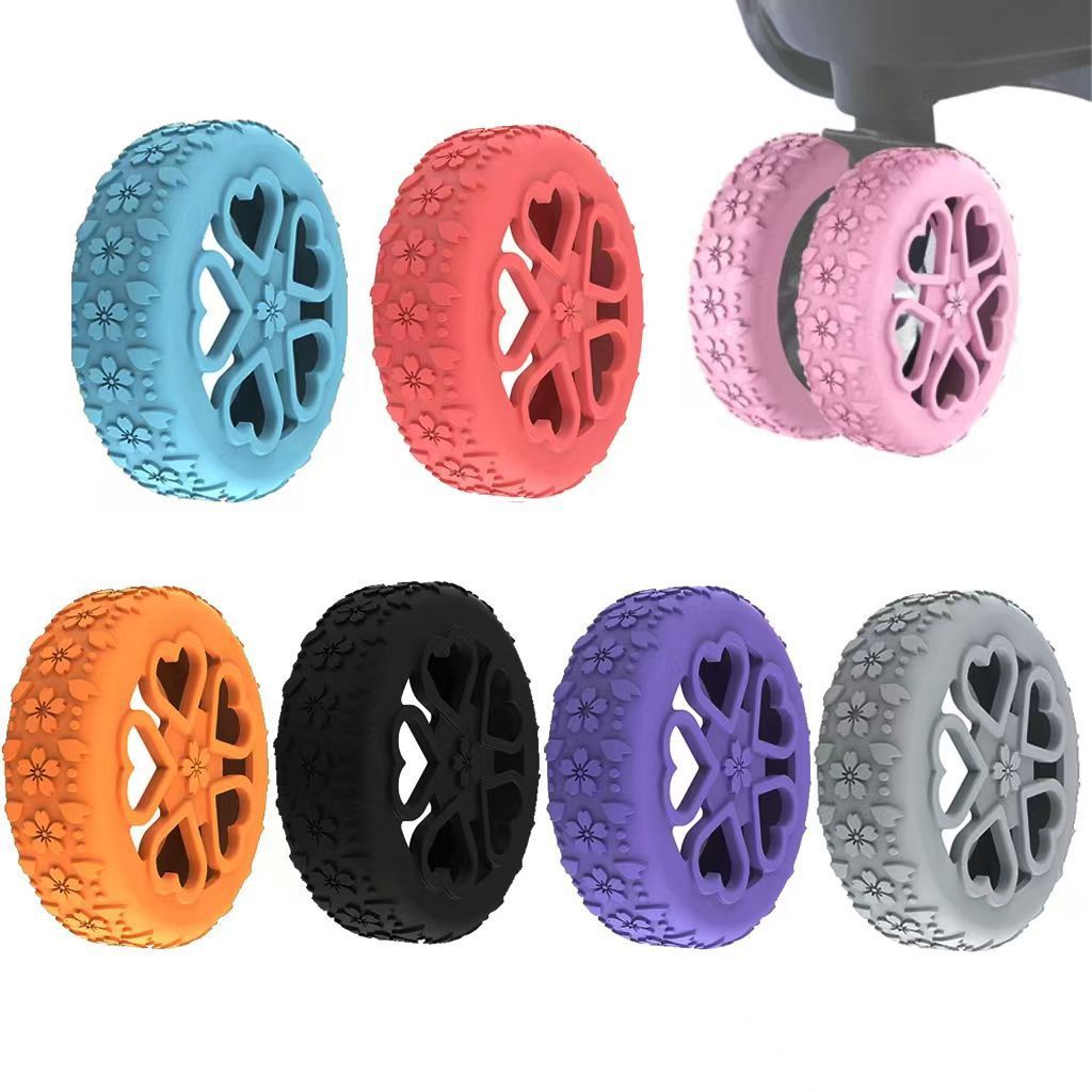 Upgraded luggage wheel protector, silicone material repair cover for trolley case casters, silent protective cover