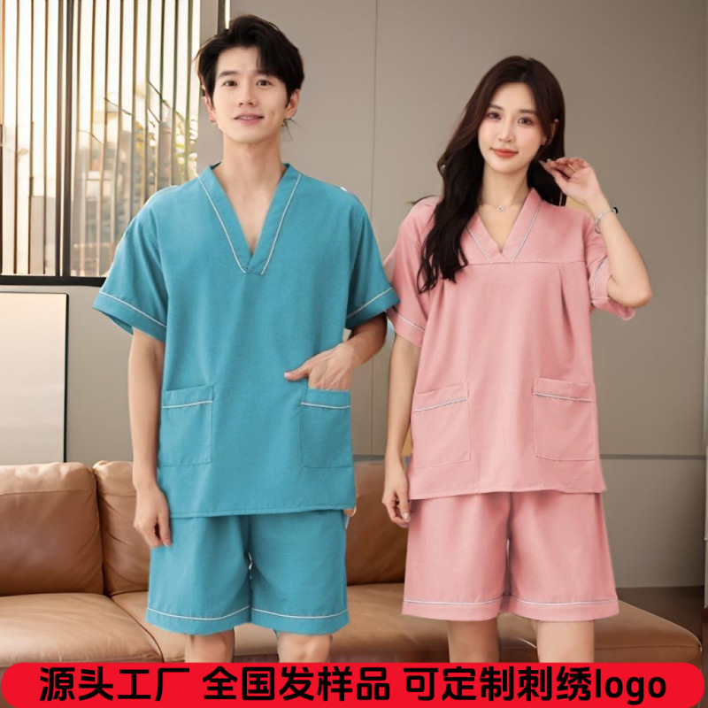 2025新款纯棉汗蒸服女情侣大码男款桑拿服洗浴酒店足疗店按摩浴服