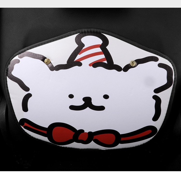 Line Puppy Style Cartoon Cute Car Seat Back Anti-Kick Pad Simple and Comfortable Storage Bag Anti-Kick Pad Anti-Dirty Pad