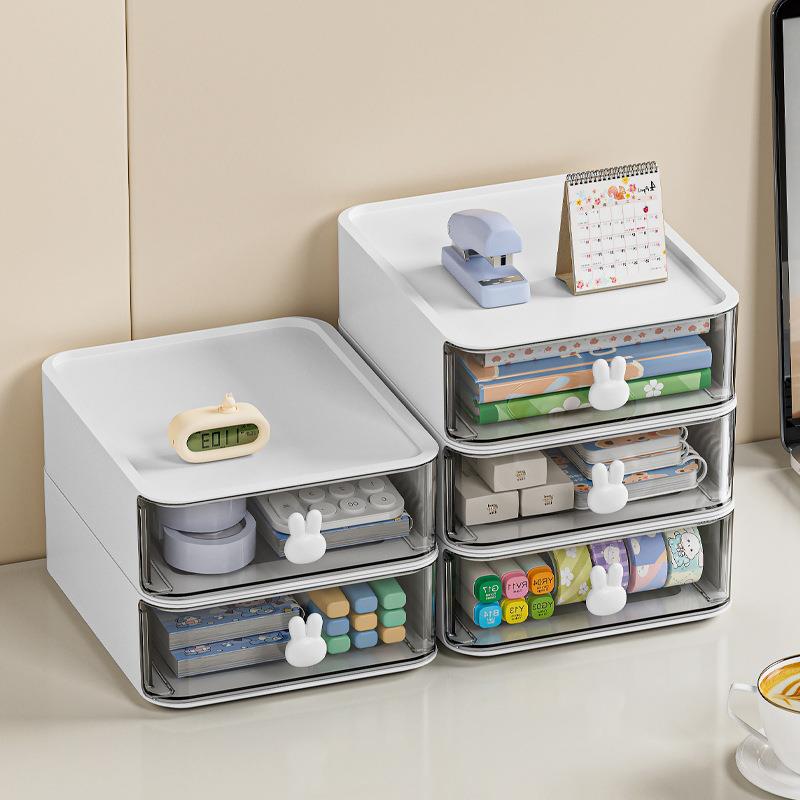 Escritorio sundries papelería organización caja de almacenamiento multi-rejilla caja apilable combinación estudiante escuela dormitorio compartimiento caja de almacenamiento