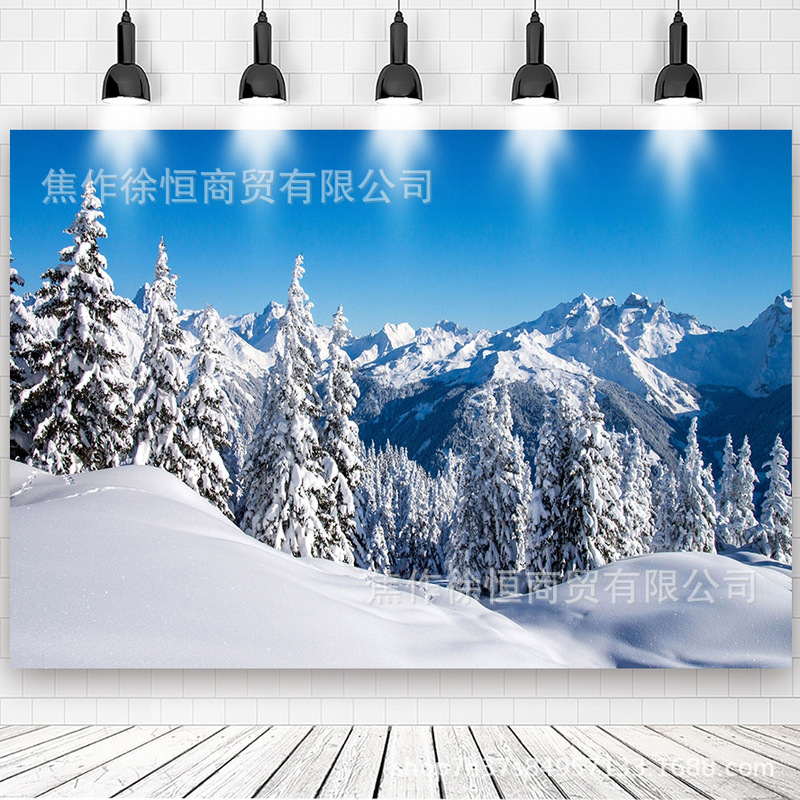 Amazon temu ホット販売雪だるま雪景色クリスマス背景布バナークリスマスパーティーの装飾小道具旗布|undefined