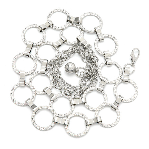 Korean style trendy small fragrant metal elastic fox fish pendant with dress decorative waist chain women's thin belt
