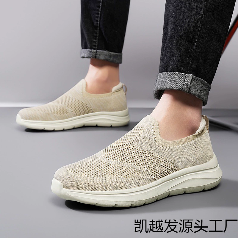 Трансграничная обувь большого размера для мужчин летая сетка лапша спортивная обувь повседневная обувь ленивый носки обувь пара легкие кроссовки для мужчин