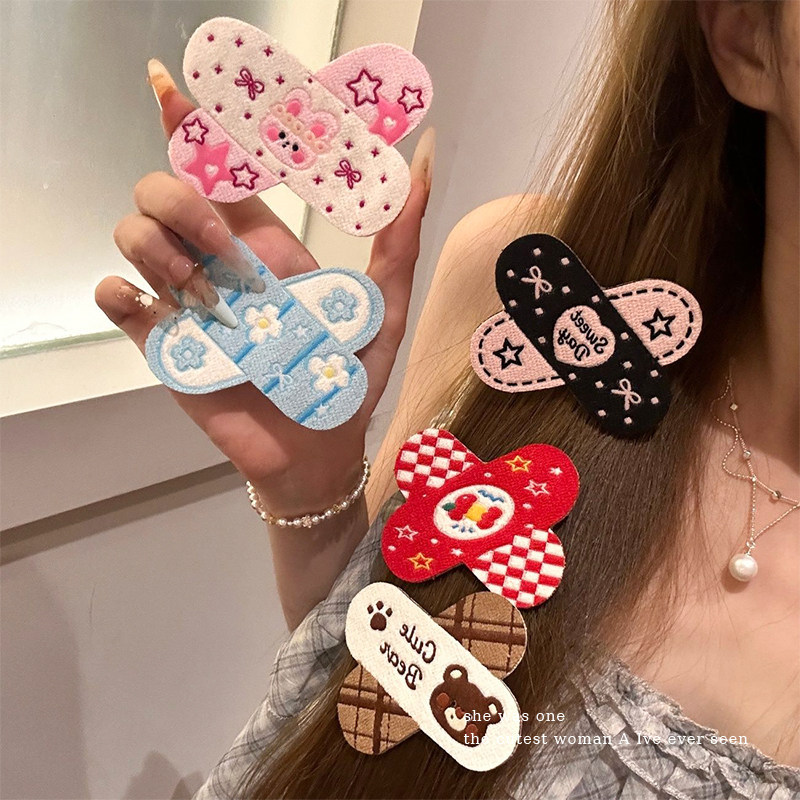 Cute cartoon adhesive hair patch, seamless bangs hair clip, hairpin for women, forehead hair tidying tool