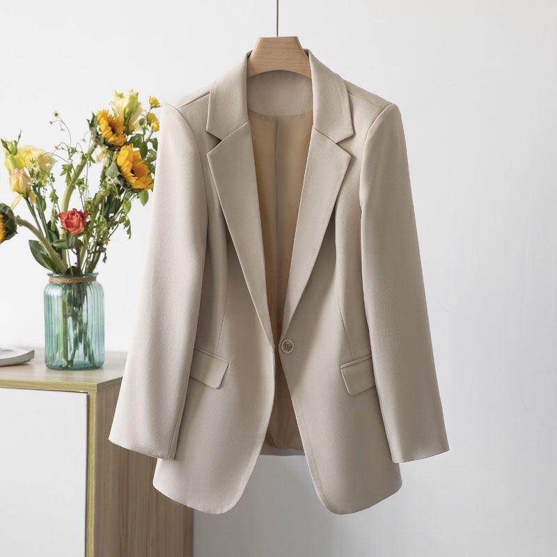 creamy-white Ladies plus size Suit Jacket Women's Early Spring and Autumn 2025 New Slim Fit Small Men's Suit Jacket Women's Fashion