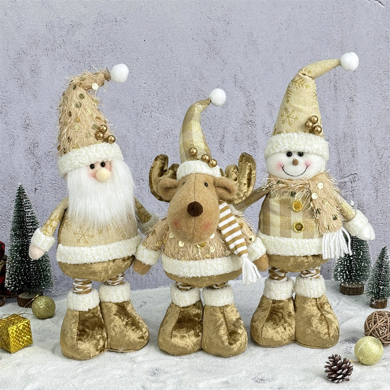クリスマス装飾メーカー卸売りクリスマス雪だるま伸縮公仔ニットヘラジカ人形ショーウインドーシーン配置飾り|undefined