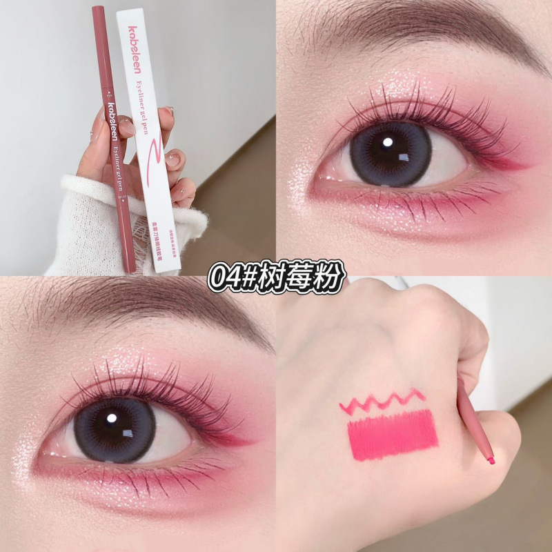 Kobeleen Soft Fog Blade Eye Liner Resistente al agua y duradero con color de maquillaje de doble cabeza