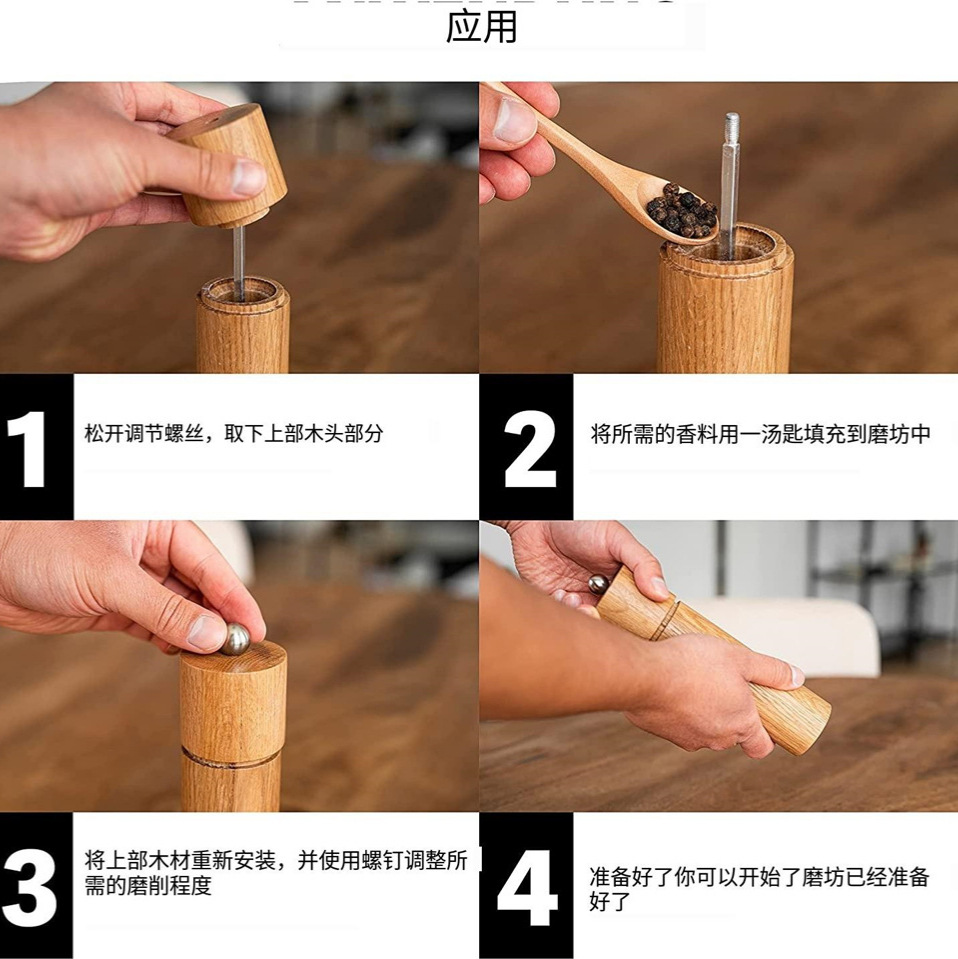 Cilíndrica molino de pimienta espesor ajustable núcleo de cerámica molinillo de pimienta manual de sal de Rosa amoladora herramientas de cocina