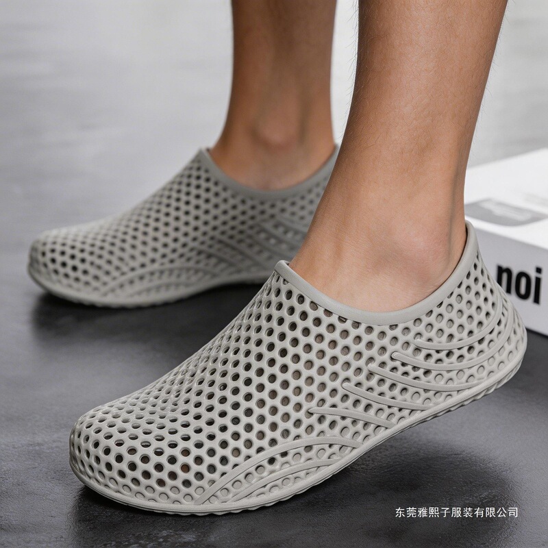 Vietnamese Latex High-Elastic 3D Printed Breathable Clogs for Men and Women, Sports Couple Style, Non-Slip Beach Casual Shoes