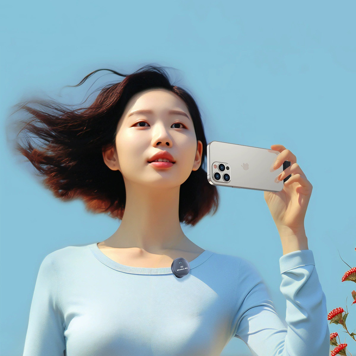 Customizado Q8 collar inalámbrico micrófono con cartucho de un remolque dos transmisión en vivo al aire libre resistencia de la batería de absorción magnética duradera reducción de ruido