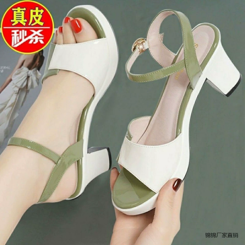2024 Новый стиль на каблуке с высокими каблуками сандалии на каблуках женская мода темперамент