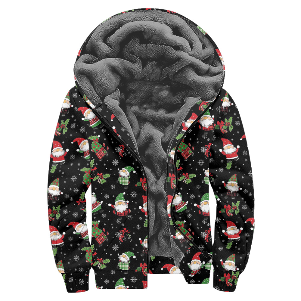 Cardigan da uomo con cerniera e clip in peluche alla moda per Natale invernale 2024, giacca in cotone B311_voghion.com