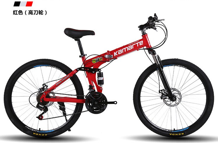 Fábrica al por mayor cola suave plegable bicicleta de montaña adulto amortiguador estudiante off-road velocidad variable bicicleta de cercanías