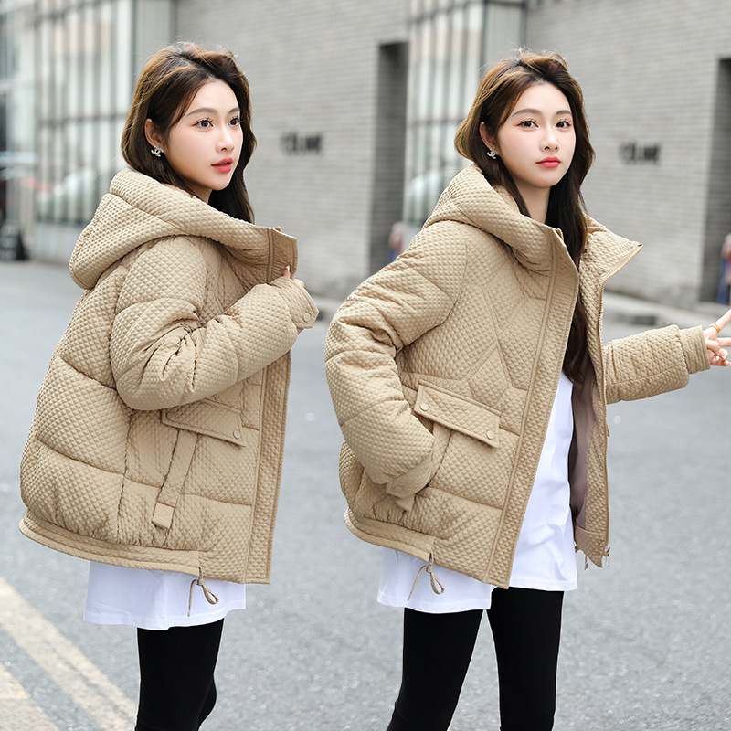 厚い綿入りジャケット女性のための 2025 オフシーズン新韓国ファッションショート綿入りジャケット女性のためのルーズカジュアル暖かいジャケットトレンディな|undefined