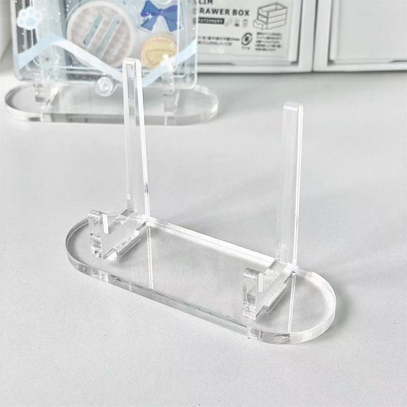 吧唧透明展示架亚克力谷子纪念币托桌面徽章流麻周边立牌支架|undefined