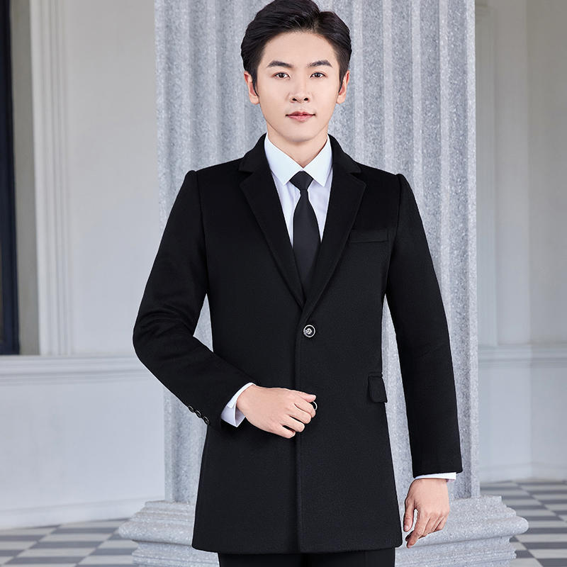 222 남성용 블랙 수트 칼라