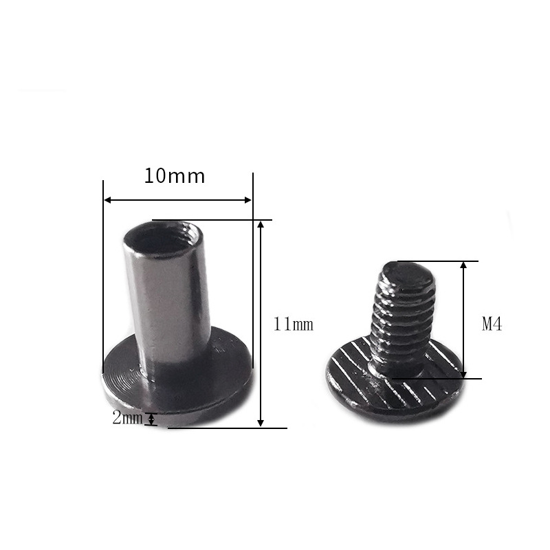 Gunmetal color 10x11mm copper ledger nails + m4 slotted iron screws