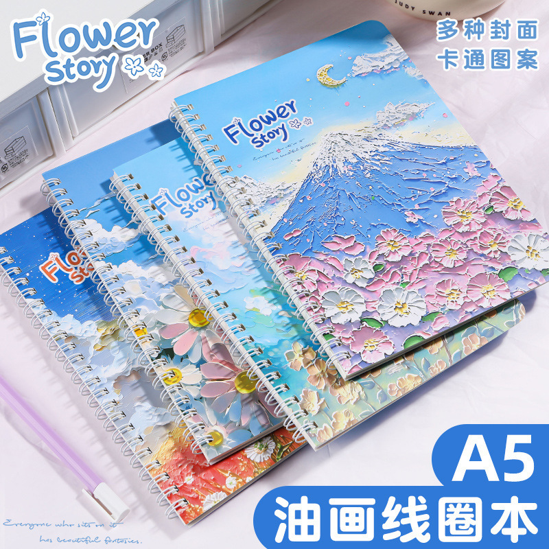 A5 Coil-Bound Notebook Cartoon Fabric Notebook Loose-Leaf Paper Student Prizes Lined Workbook Amazon