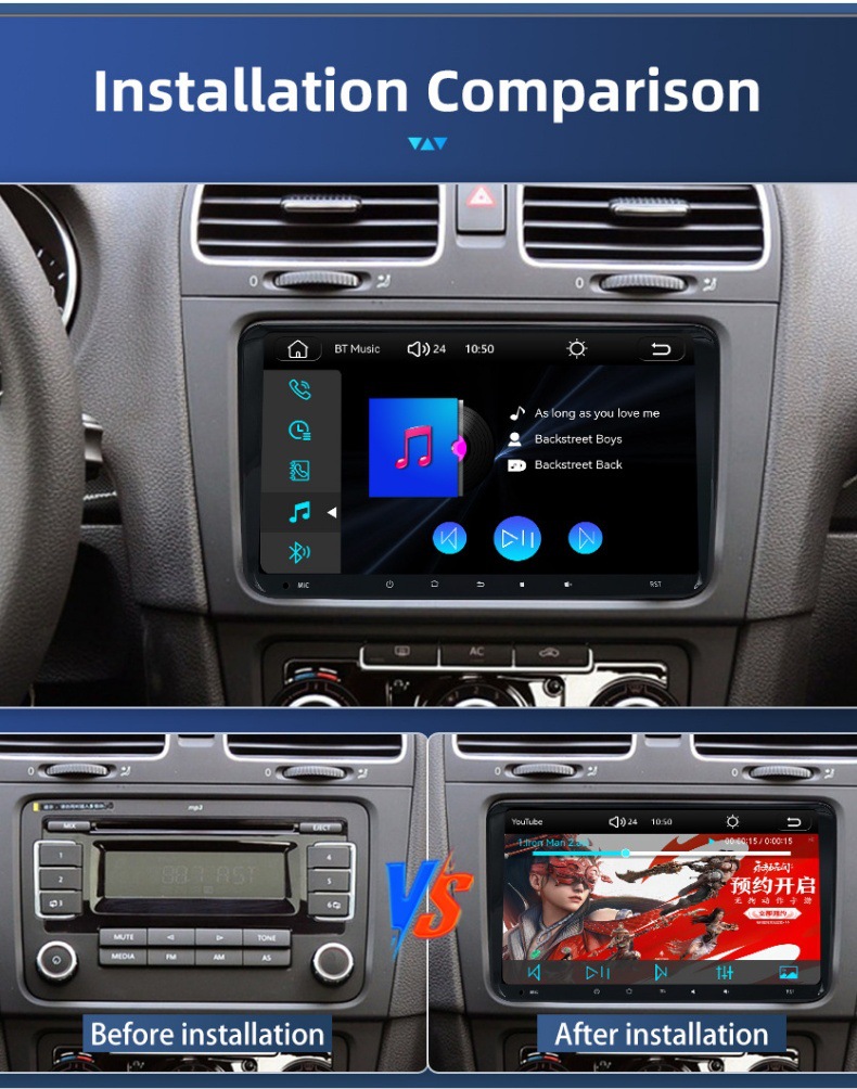 9inch Suitable for Volkswagen Beetle Seat Touch-Screen Car Central Control Large-Screen Navigation and Reversing Image Player
