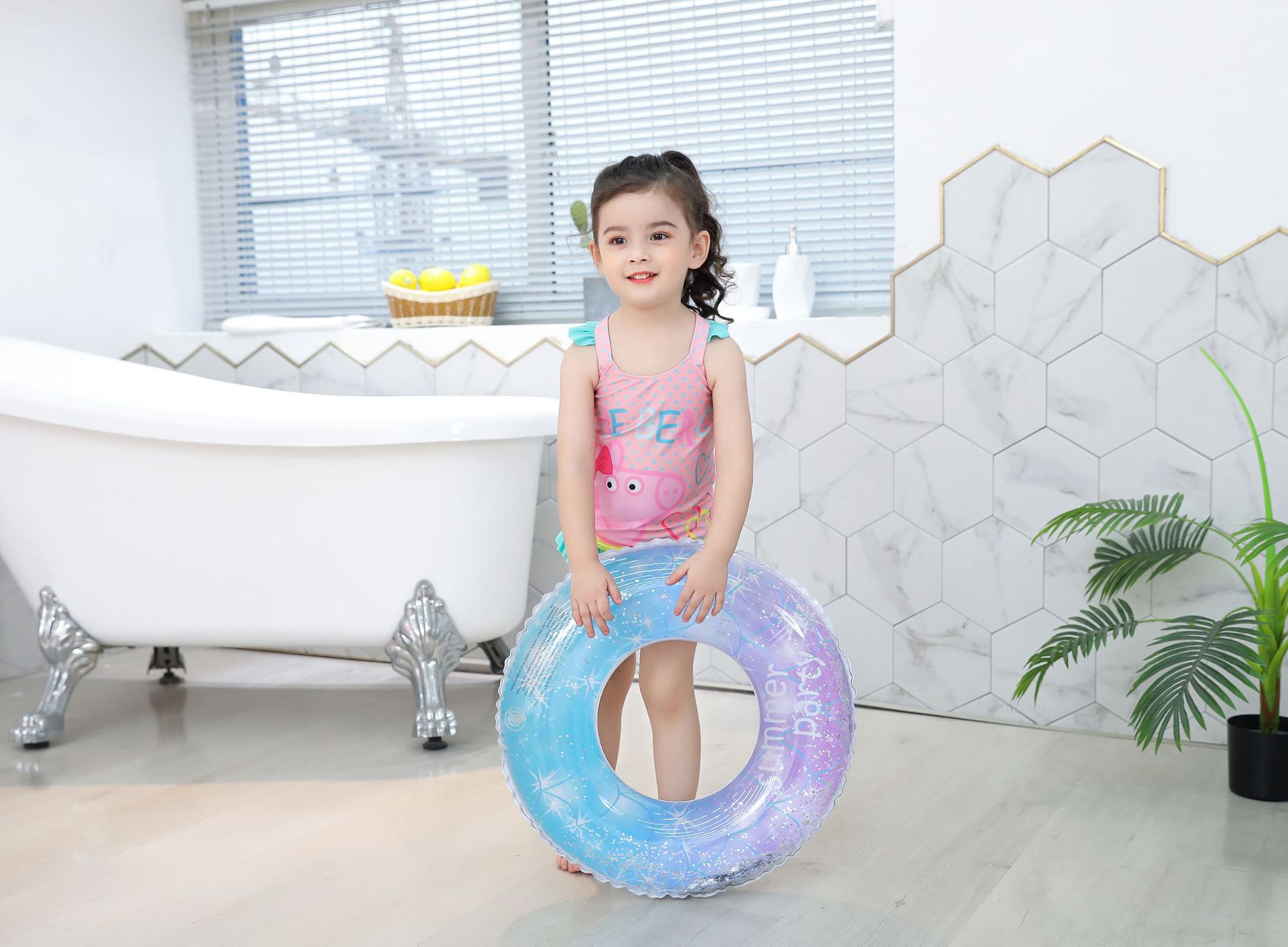 Sequins Star Mermaid Swimming Ring display picture 6