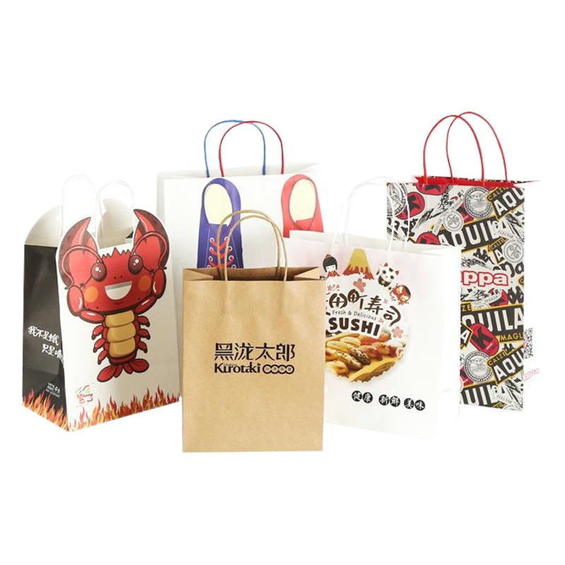 Leche té hornear universal portátil papel Kraft para llevar bolsa de embalaje en stock al por mayor libre diseño de impresión de patrón de logotipo