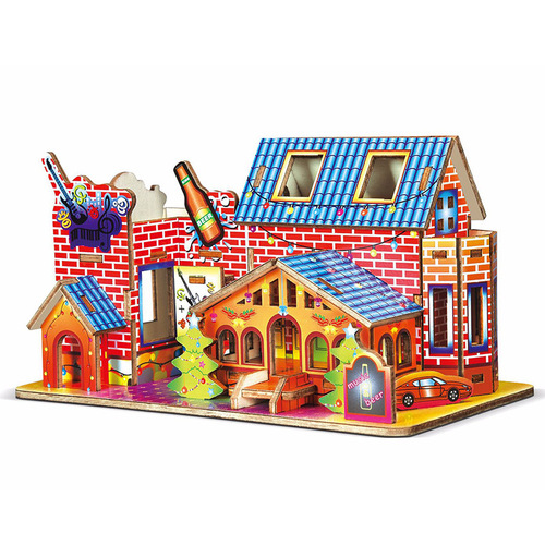 Wooden three-dimensional assembled paper exquisite castle model children's handmade diy building puzzle girl toy educational