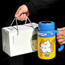 1000ML大口径保温杯316不锈钢学生水杯高颜值便携大容量带把手杯