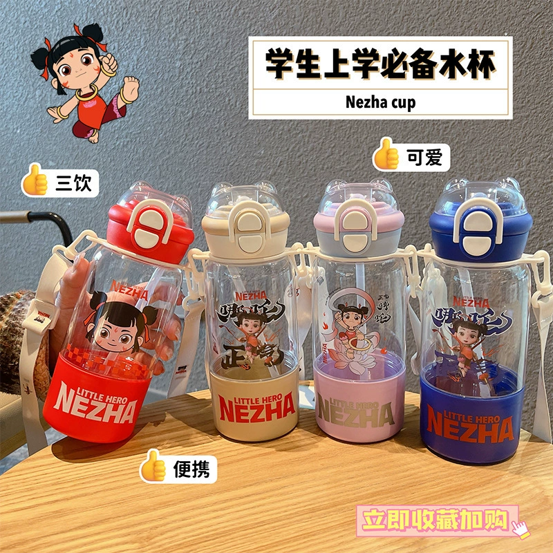 Children's plastic glass, capacious tea cup, suspenders